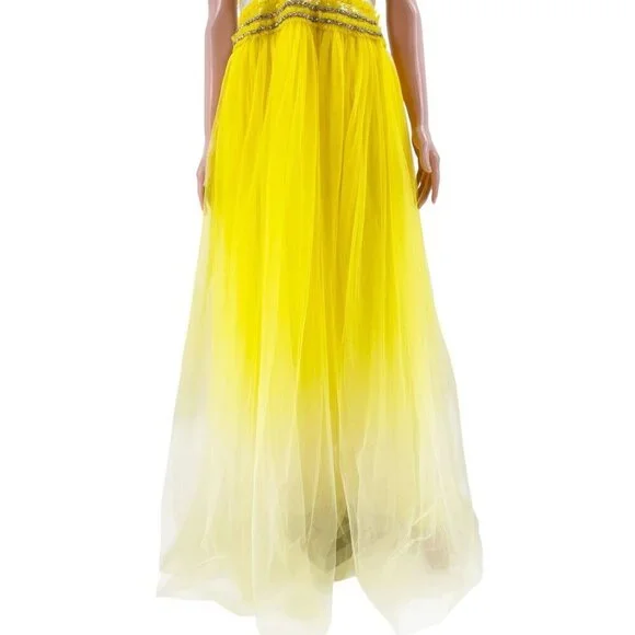 Naeem Khan Gown Yellow Tulle Crystal Halter US 10 – Runway Spring 2018 - Picture 6 of 15